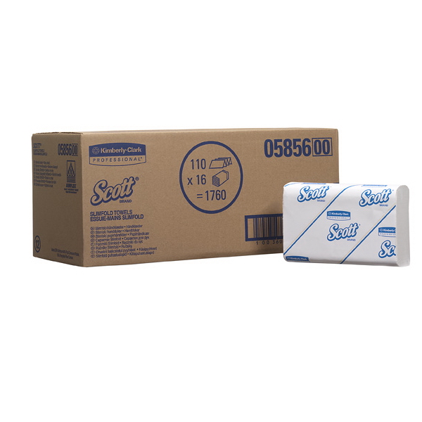Papier main Scott Slimfold Blanc 1 pli - 16x110 pcs.